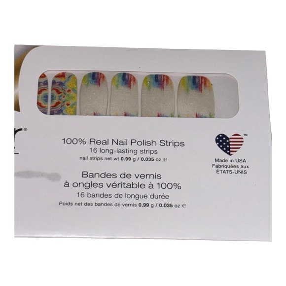 Color Street MAKE A SPLASH Rainbow & White Pearl Finish Nail Strips Set - Picture 3 of 7